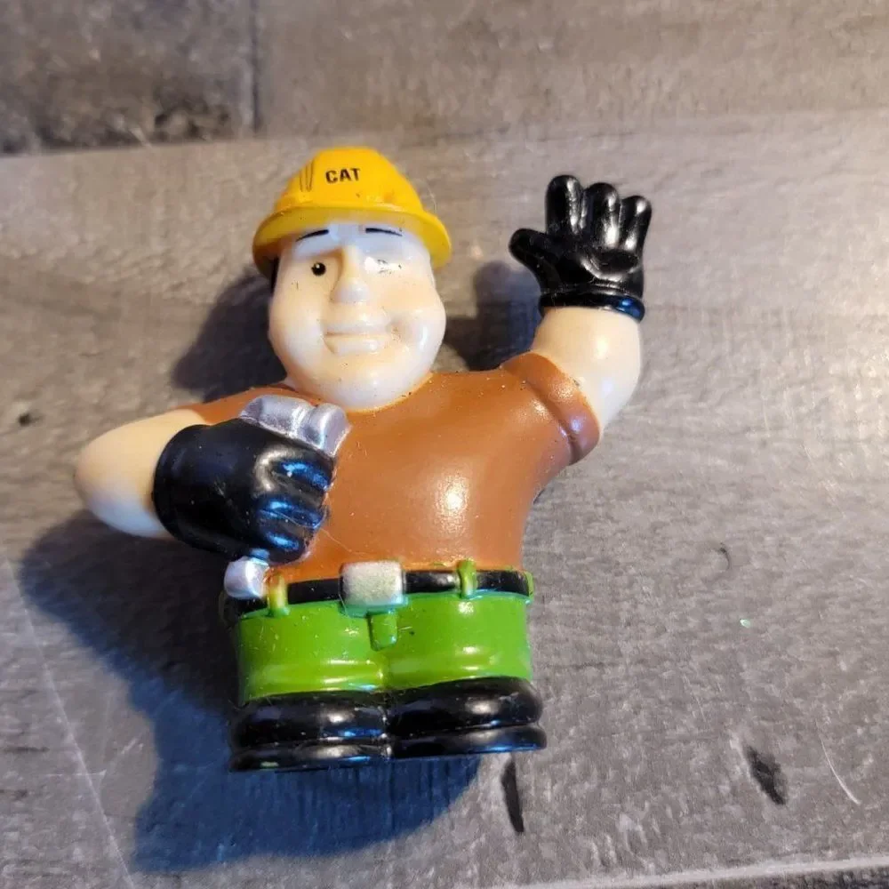 Cat construction worker man hammer little people‎ toy? Figure